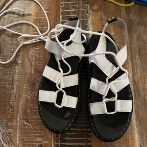 Dr. Martens Nartilla White Gladiator Ankle Tie Lace-Up Like new 39 / US 8 Women